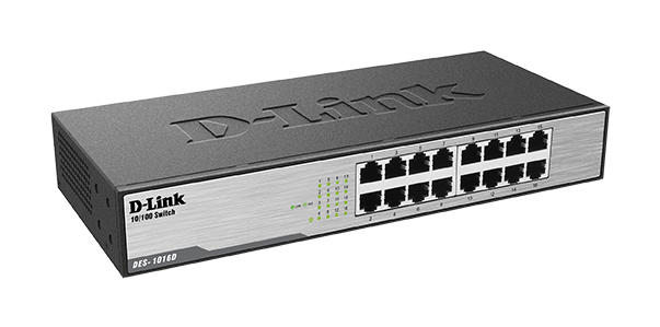  Dlink 10/100M 16-Port Fast Ethernet Unmanaged Desktop Switch DES-1016D