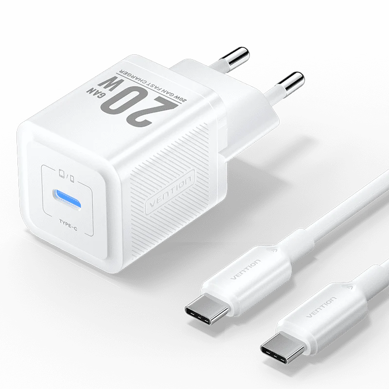 1-Port USB-C GaN Charger (20W) UK-Plug Black