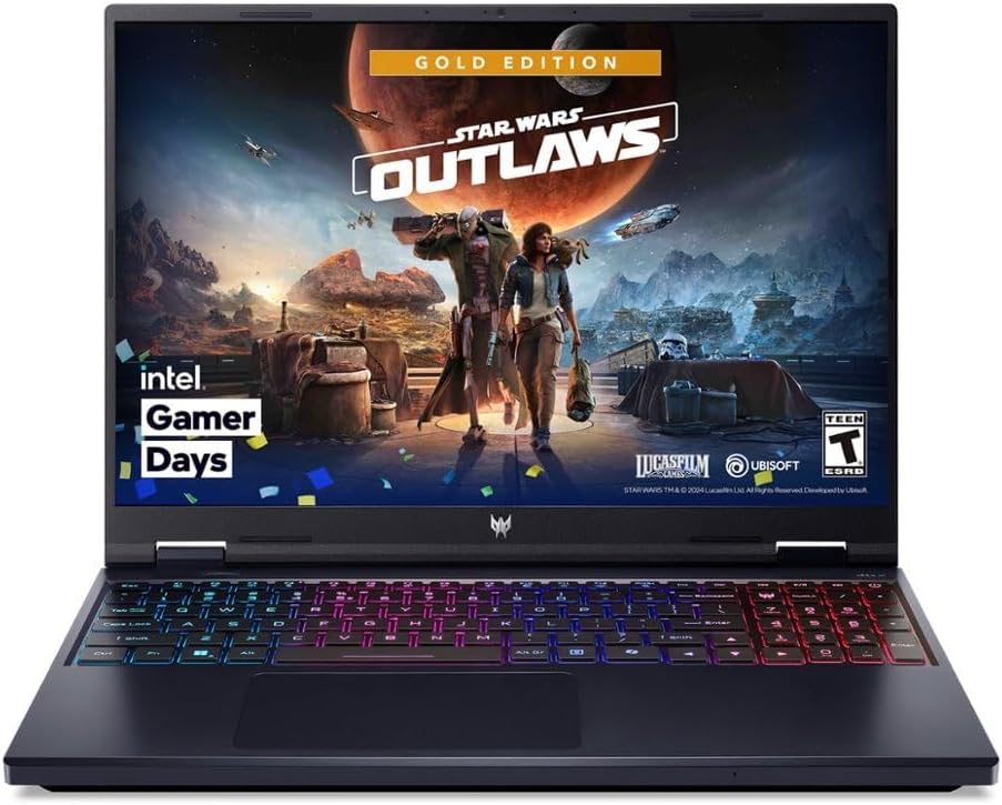 Acer Predator Helios Neo 16 PHN16-72-99PA, Intel Core i9 14900HX, 16GB DDR5 5600, 1TB SSD M.2 PCIe NVMe, NVIDIA GeForce RTX 4060 8GB GDDR6 Graphics, Windows 11 Home, 16 inches WUXGA 165Hz