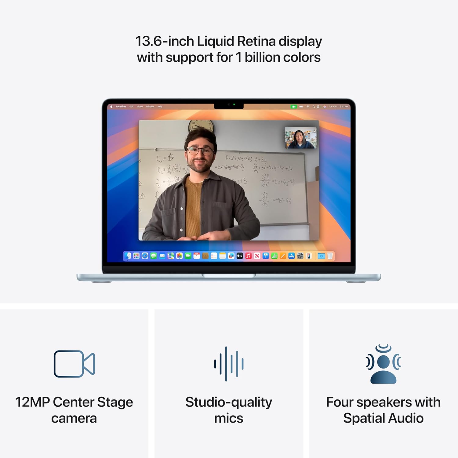 Apple 2025 MacBook Air 13-inch Laptop with M4 chip: Built for Apple Intelligence, 13.6-inch Liquid Retina Display, 16GB Unified Memory, 512GB SSD Storage, 12MP Camera, Touch ID; Sky Blue - MC6T4B/A 