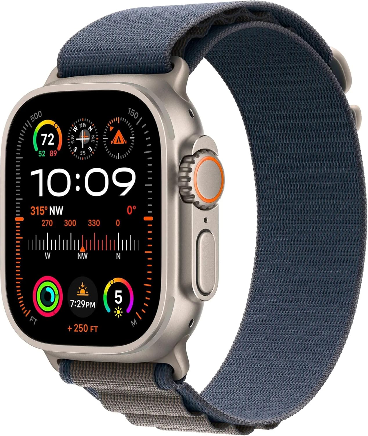 Apple Watch Ultra 2 [GPS + Cellular 49mm] Smartwatch with Rugged Titanium Case & Blue Alpine Loop - MREP3B/A