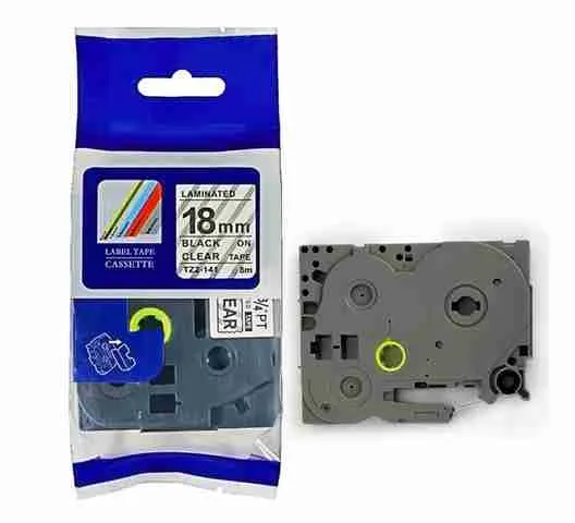 Brother 18mm x 8m Black on Clear Label Tape - TZ2-141