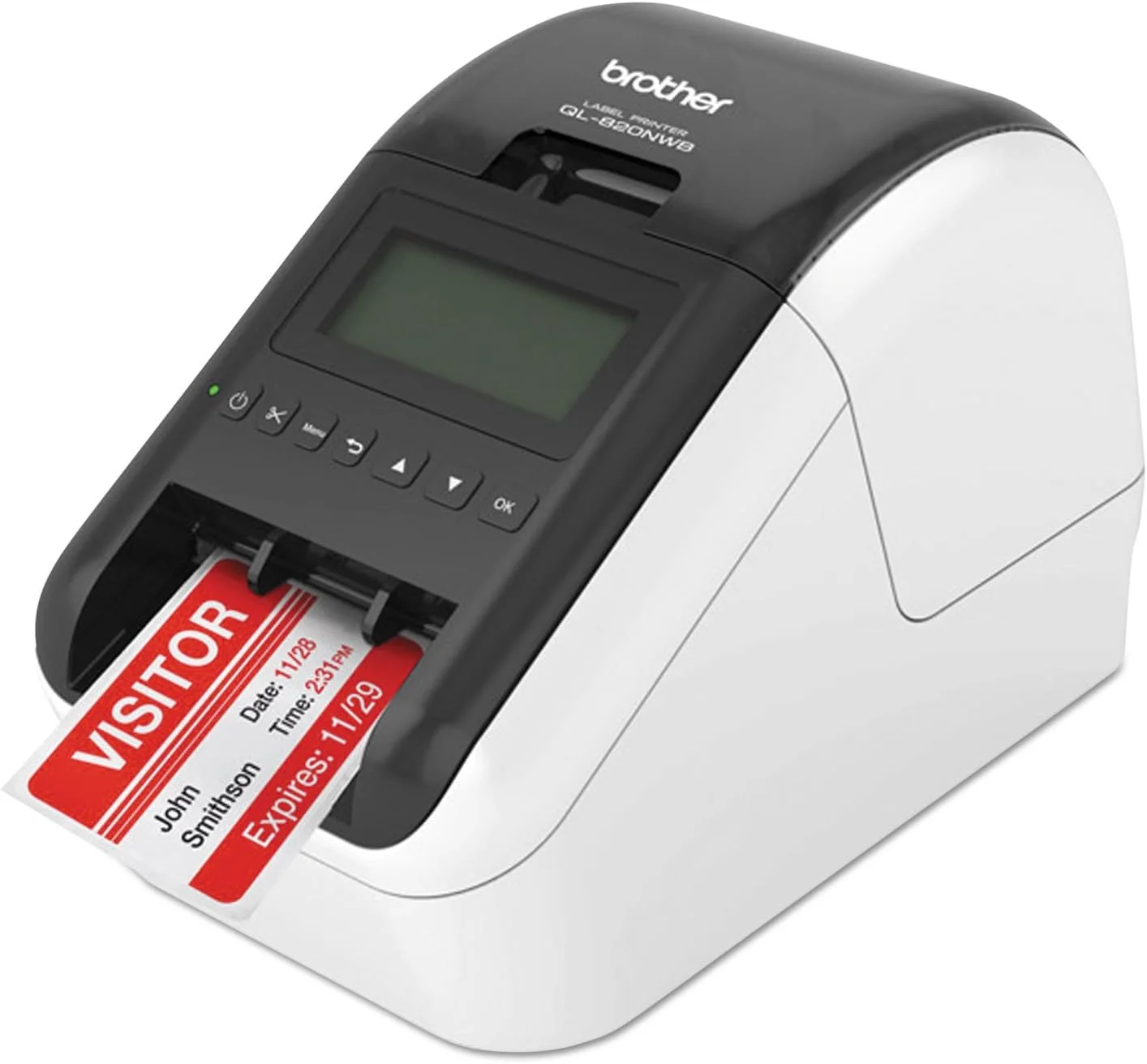 Brother Label Printer QL-820NWB Monochrome Thermal Label Printer Wi-Fi Ethernet Bluetooth - QL820NWBZV1