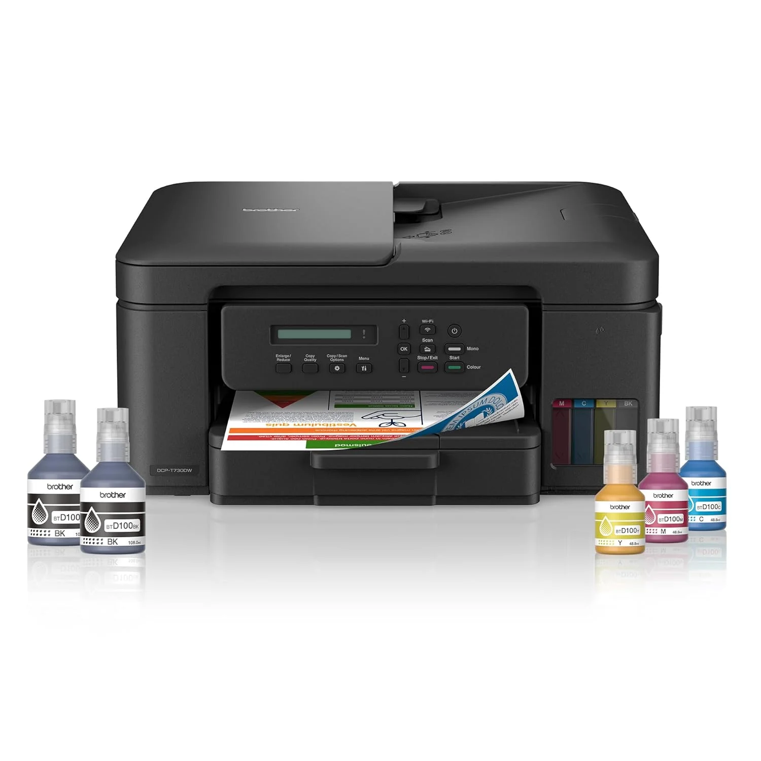 Brother Printer | DCP-T730DW | Colour Ink Tank Wi-Fi Duplex Multifunction Printer - DCPT730DWYJ1