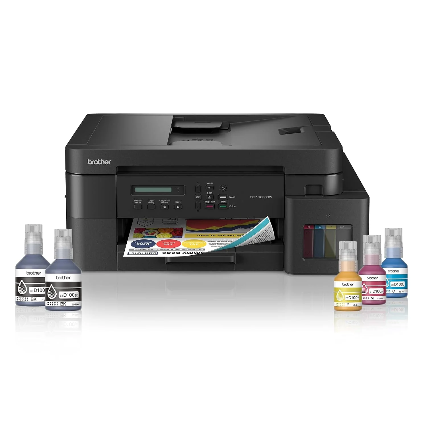 Brother Printer DCP-T830DW Colour Ink Tank Wi-Fi Duplex Multifunction Printer - DCPT830DWYJ1