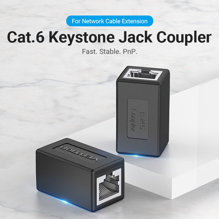 Cat.6 FTP Keystone Jack Coupler  Black - IPVB0