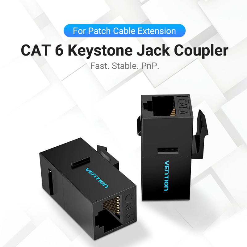 Cat.6 UTP Keystone Jack Coupler Black - IPGB0