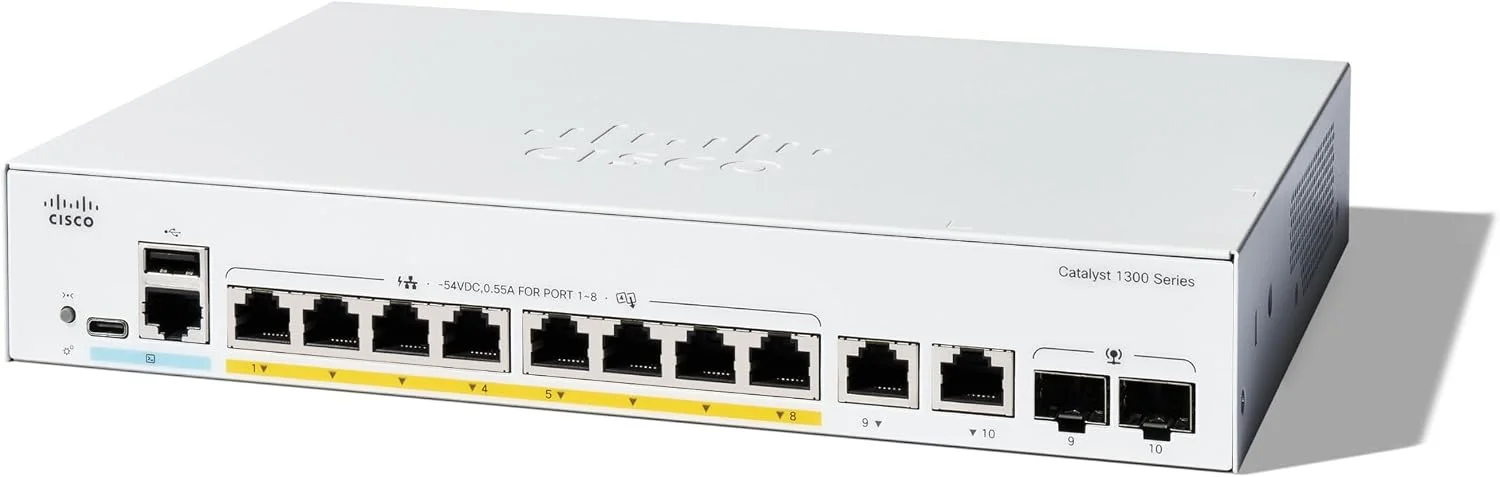 Cisco Catalyst 1300 8-Port Full PoE Gigabit Switch - C1300-8FP-2G