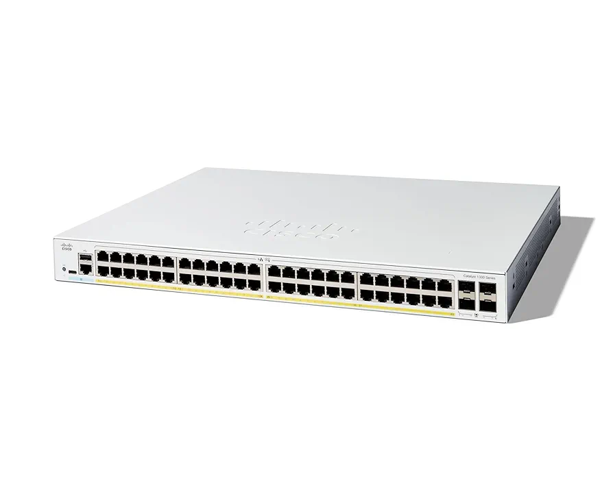 Cisco Catalyst C1300-48P-4G 48-Port Gigabit PoE+ Compliant Managed Network Switch (370W)