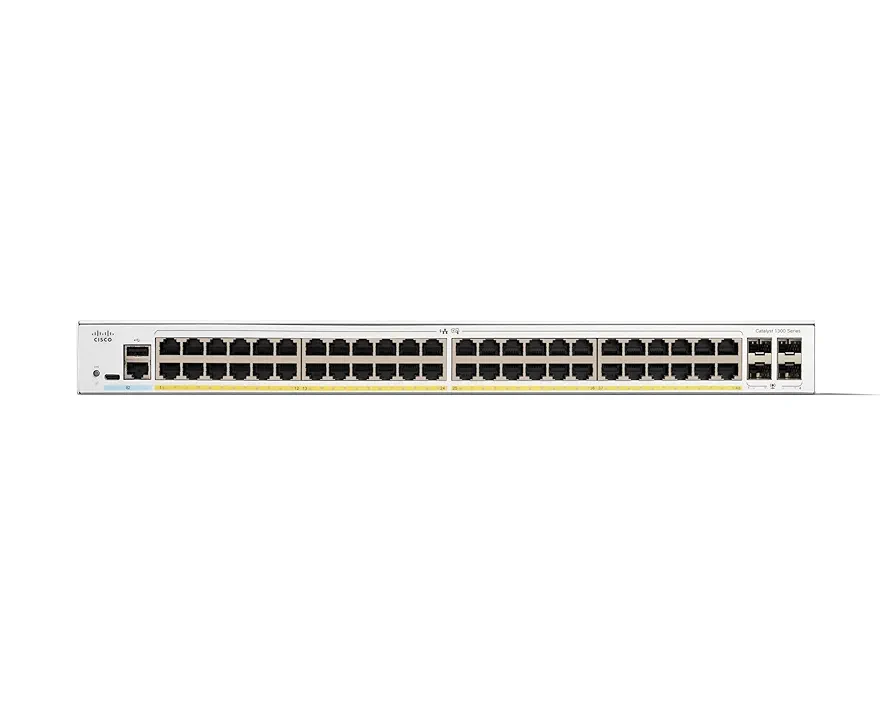 Cisco Catalyst C1300-48P-4G 48-Port Gigabit PoE+ Compliant Managed Network Switch (370W)