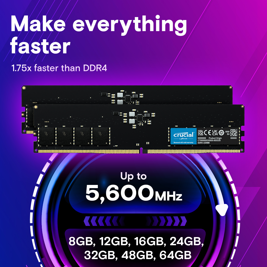 Crucial Desktop RAM DDR5 32GB 4800 - CT32G48C40U5