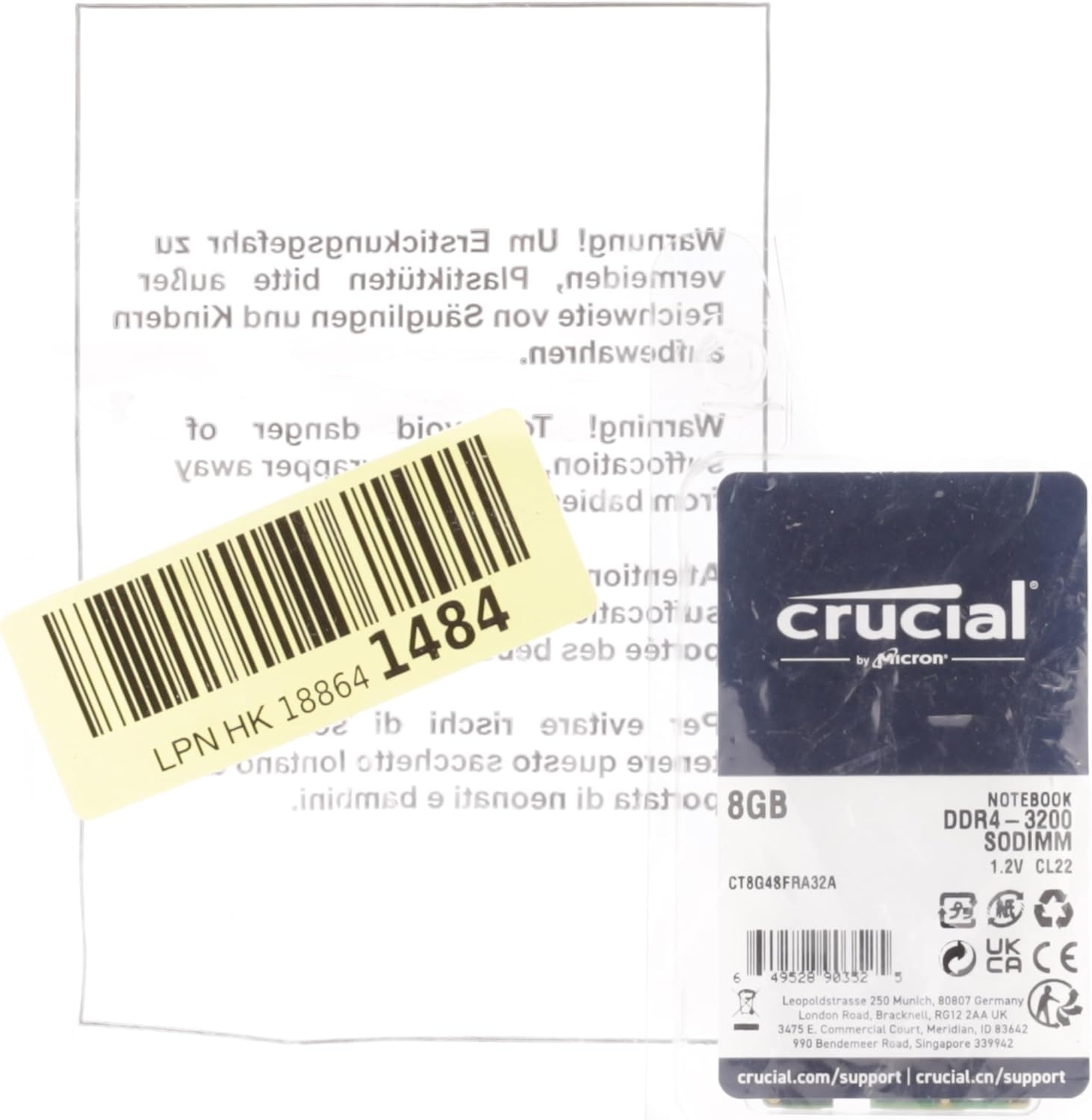 Crucial Laptop RAM DDR4 8GB 3200
