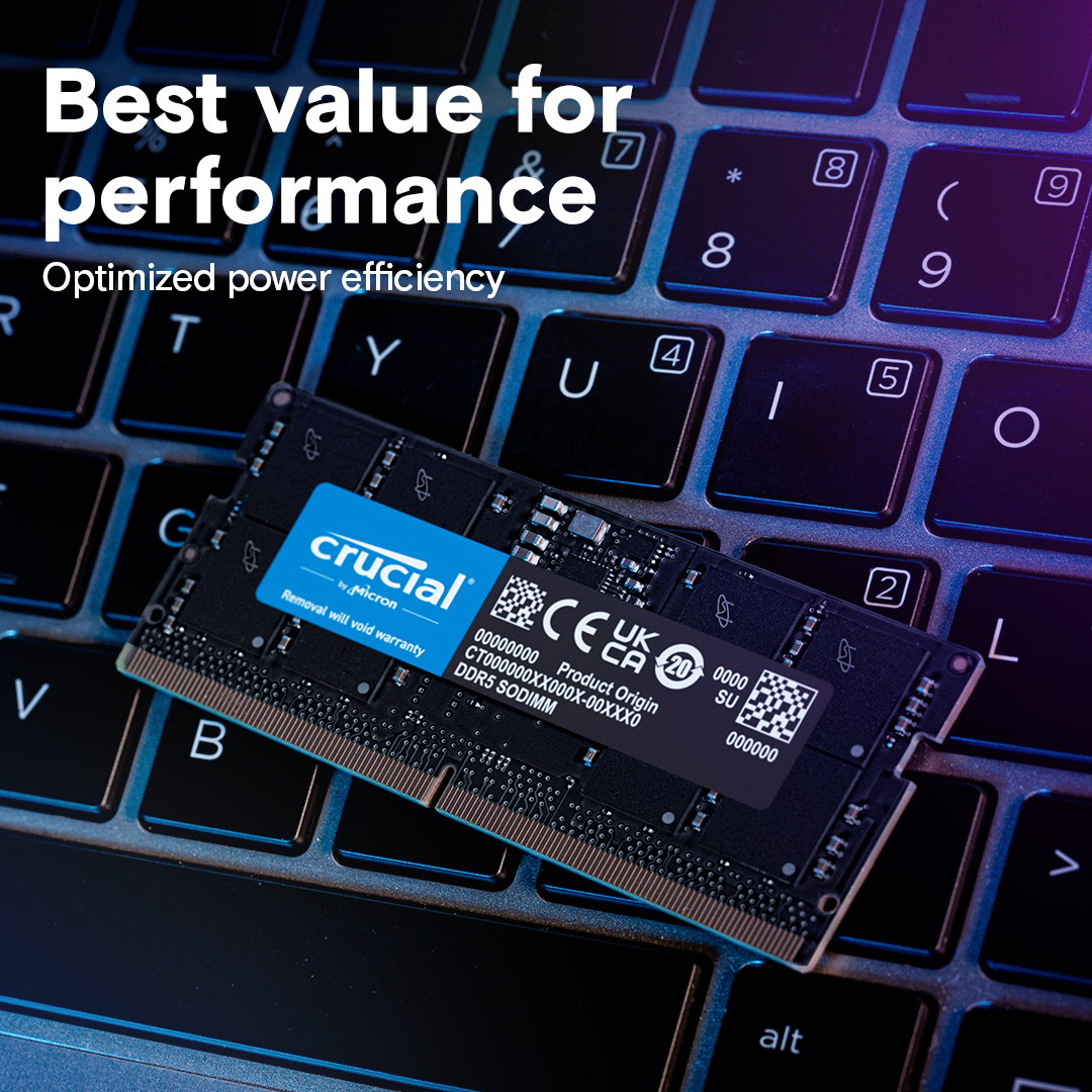 Crucial Laptop RAM DDR5 16GB 5600 - CT16G56C46S5