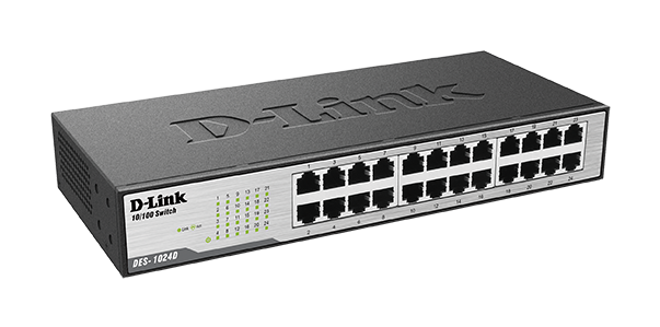 D-Link 24 port 10/100Mbps Unmanaged Switch DES-1024D