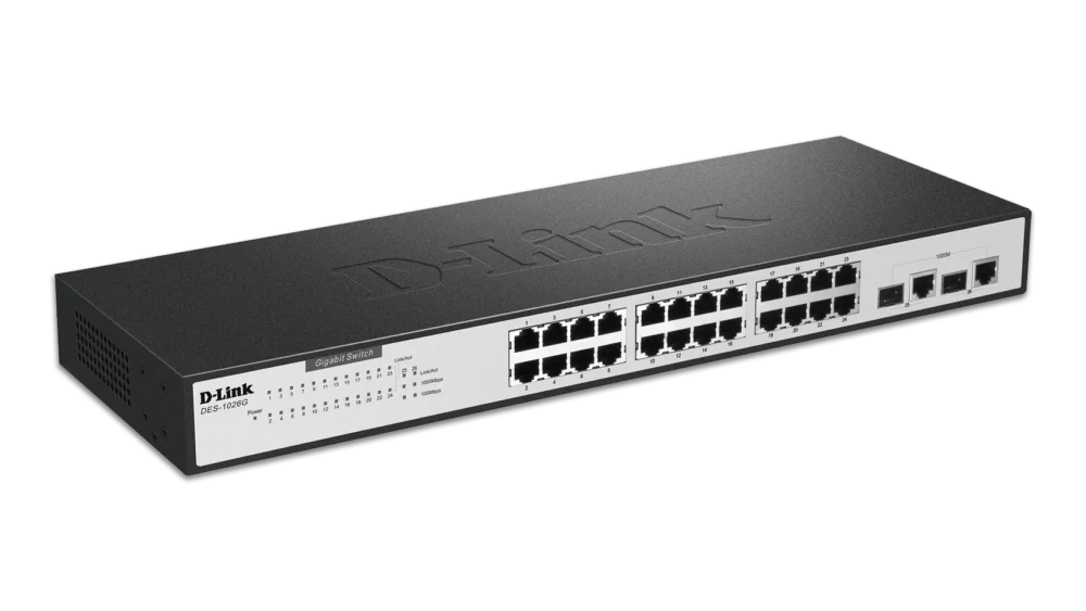 D-Link DES-1026G 24-port 10/100Mbps Switch With 2 Gigabit Copper/SFP ports