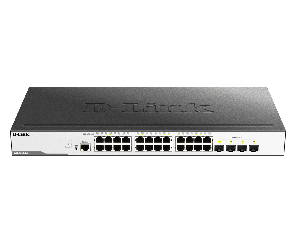D-Link DGS-3000-28L 28-Port Layer-2 Managed Gigabit Switch