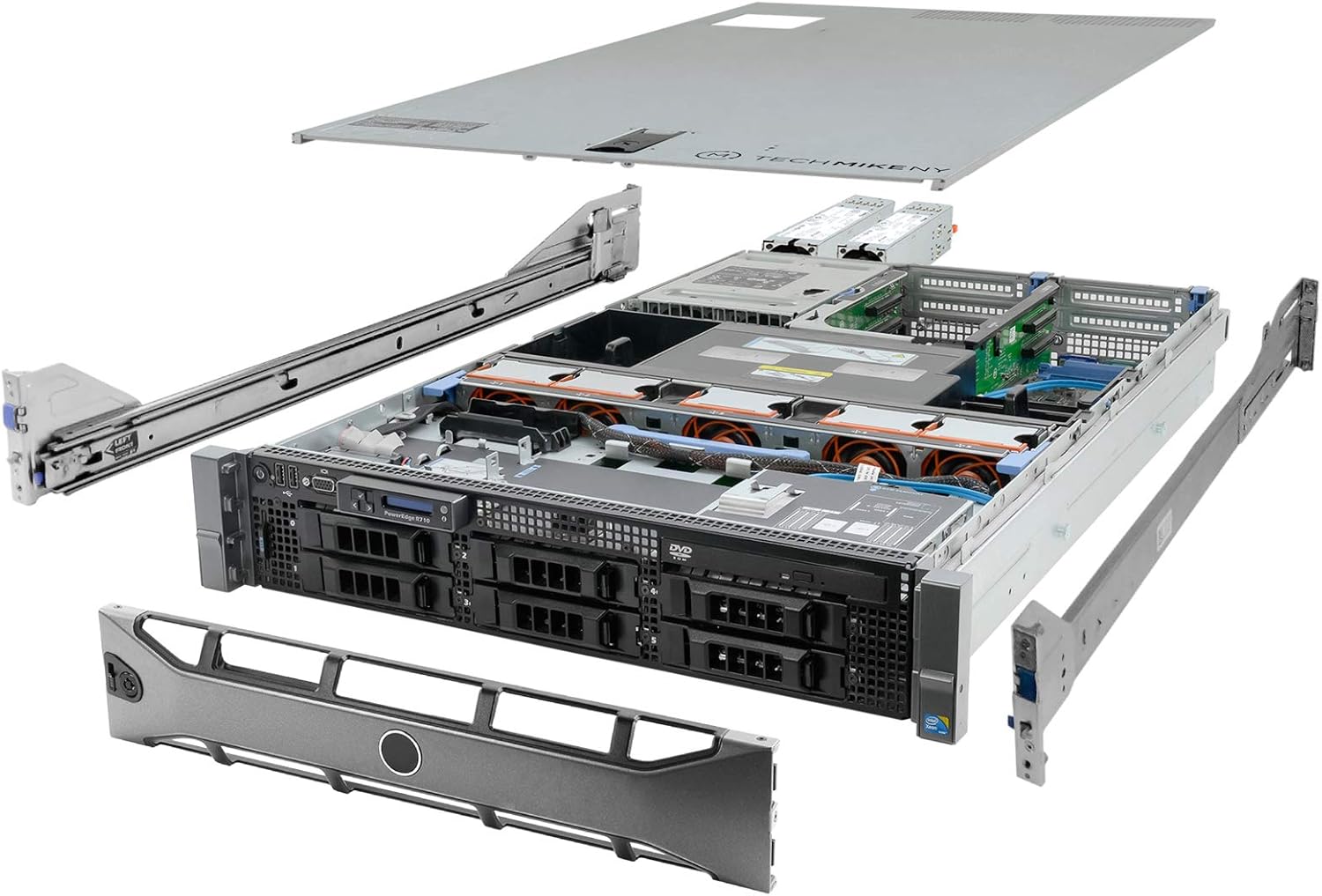 Dell Poweredge R710 Intel(R) Xeon, E5620 2.40Ghz 8CORE (4x2), 16GB RAM, 300gb SAS, PSU, 2U Rackmountable