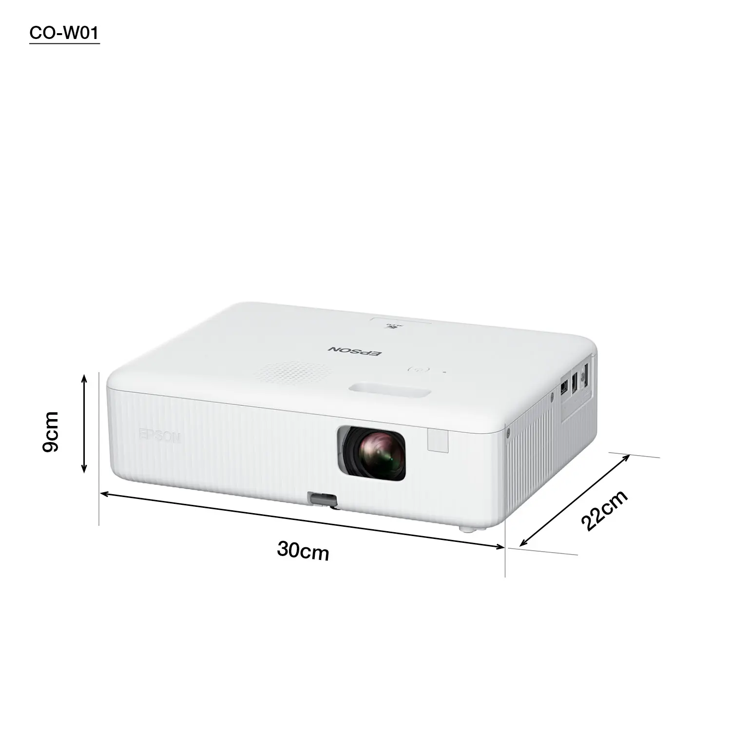 Epson CO-W01 Projector 3LCD Technology, WXGA, 1280 x 800, 16:10, 3000 Lumen - 2000 Lumen (economy), 16,000 : 1 - V11HA86040