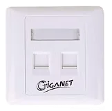 Giganet 2-port Single-Gang Shuttered Keystone Faceplate - GN-FP-02