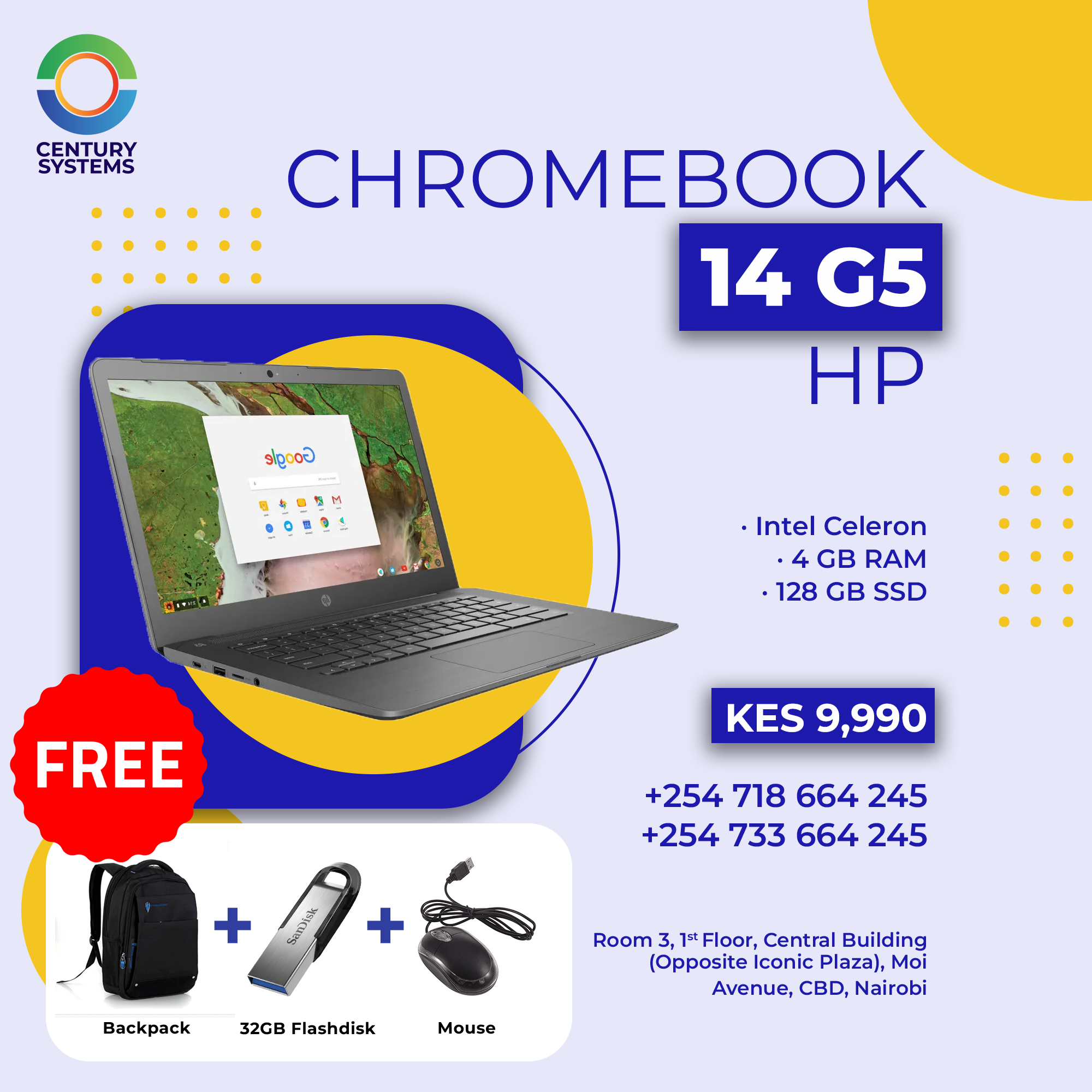 HP Chromebook 14 G5 Intel® Celeron® N3350 35.6 cm (14 inches) HD 4 GB LPDDR4-SDRAM 16 GB eMMC 128 GB SD Wi-Fi 5 (802.11ac) ChromeOS