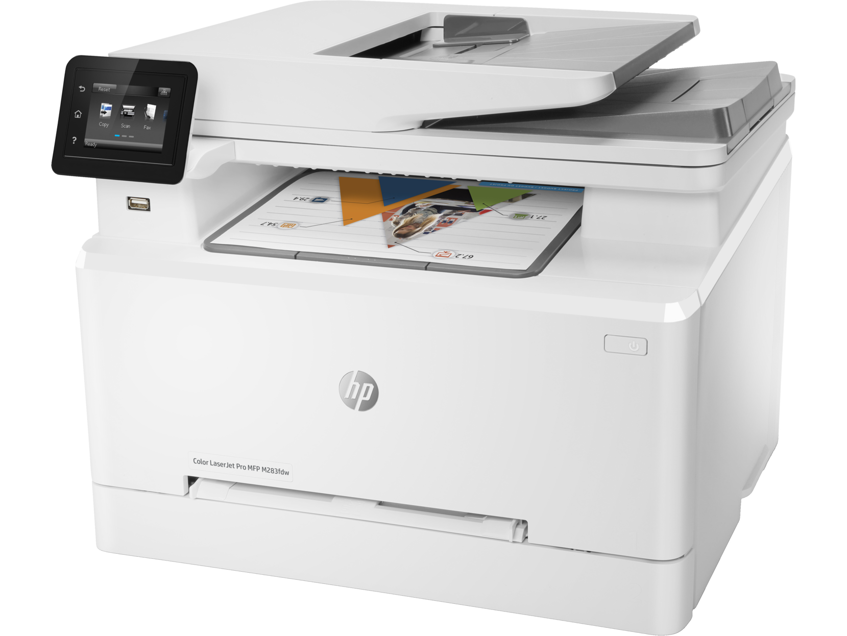 HP Color LaserJet Pro MFP M283fdw Printer, Print, Copy, Scan and Fax - Duplex Printing, ADF, Wireless, Ethernet, USB Interface with LCD Touchscreen - 7KW75A