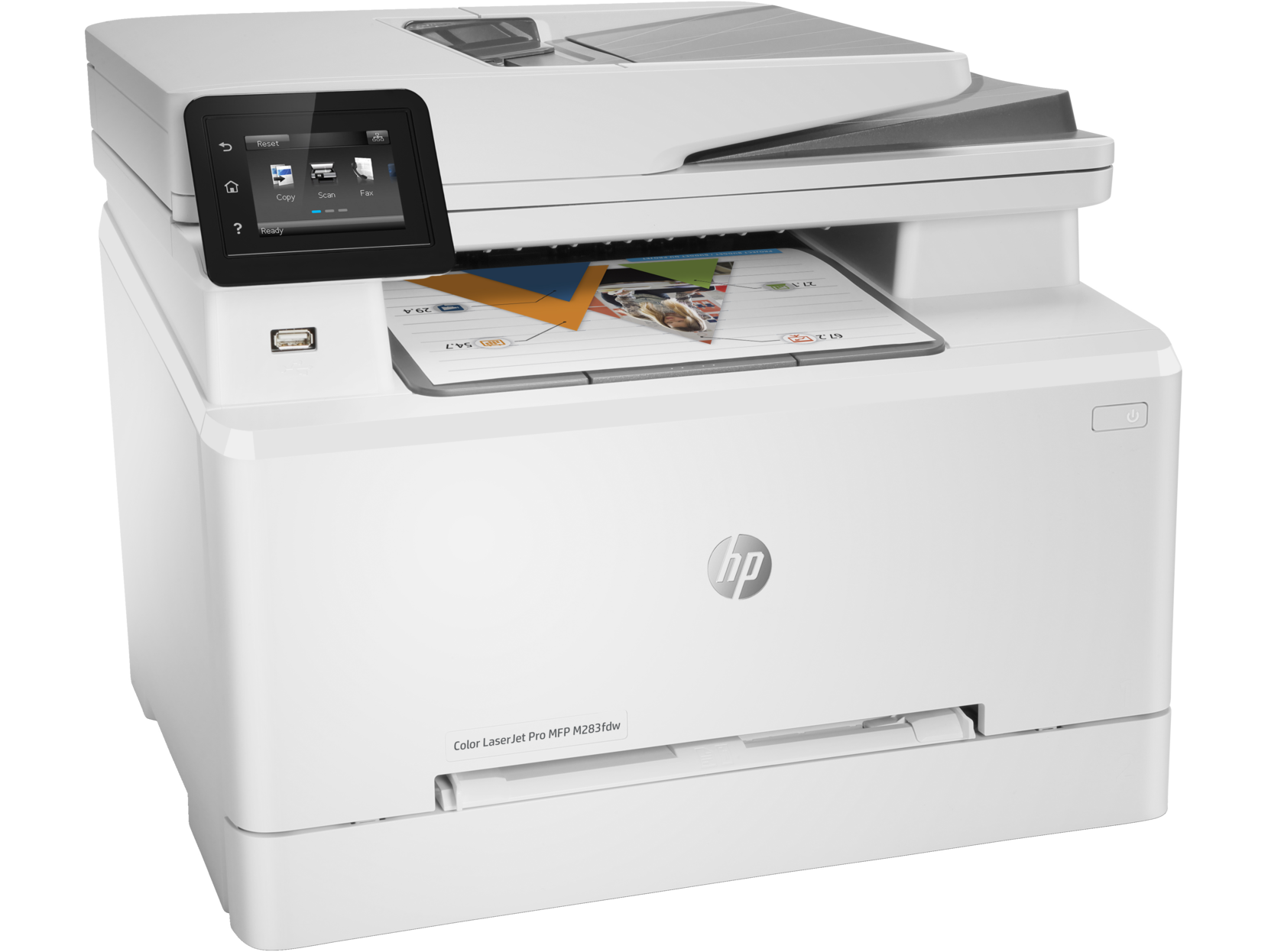 HP Color LaserJet Pro MFP M283fdw Printer, Print, Copy, Scan and Fax - Duplex Printing, ADF, Wireless, Ethernet, USB Interface with LCD Touchscreen - 7KW75A