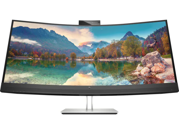 HP E34m G4 34 inches WQHD Curved USB-C Conferencing Monitor, Integrated Webcam, Integrated Speakers, Black Color, Connectivity:  1 HDMI 2.0, 1 DisplayPort 1.2, 1 Type-C,  4 Type-A, 1 RJ-45 - 40Z26AS