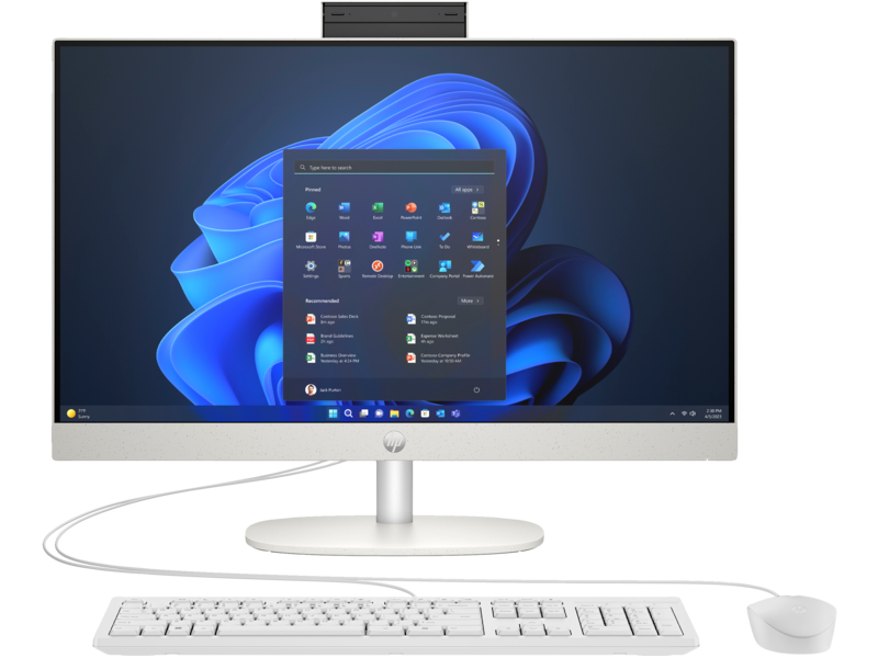 HP ProOne 240 G10 All-in-One Desktop PC, Intel Core i5 1335U, 8GB DDR4 3200, 512GB PCIe NVMe M.2 SSD, FreeDOS, 23.8 inches FHD - 935X4EA