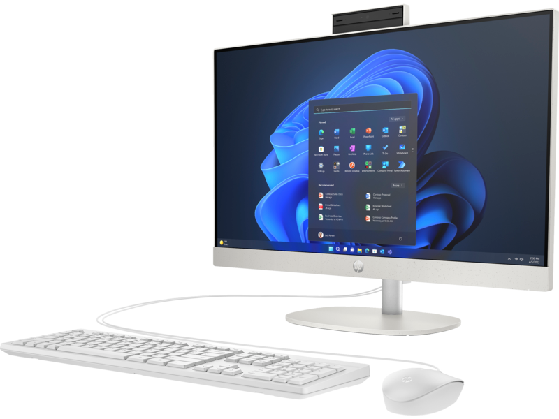 HP ProOne 240 G10 All-in-One Desktop PC, Intel Core i5 1335U, 8GB DDR4 3200, 512GB PCIe NVMe M.2 SSD, FreeDOS, 23.8 inches FHD - 9H6H5ET