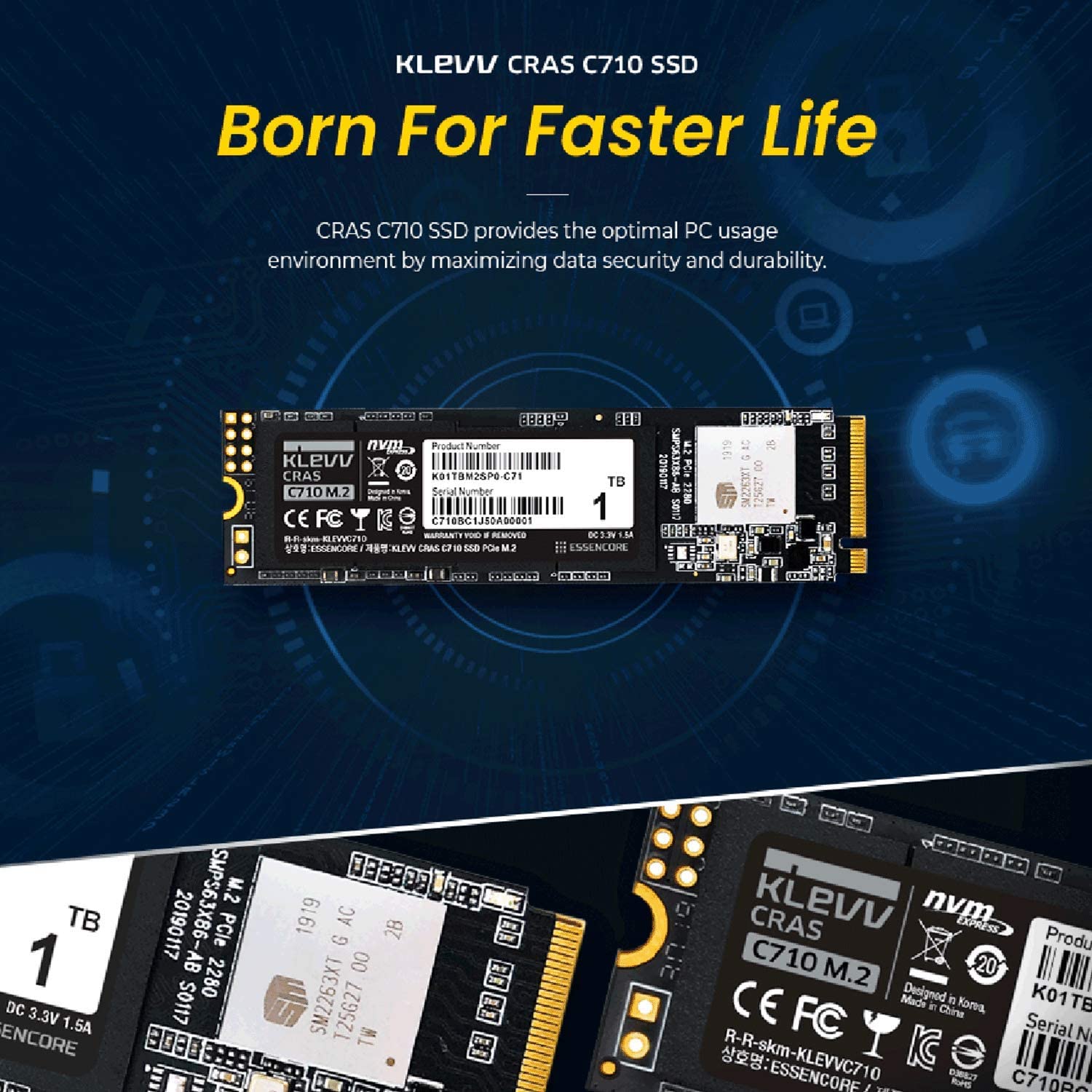 KLEVV CRAS C710 M.2 SSD NVMe PCle Gen3 x4 512GB