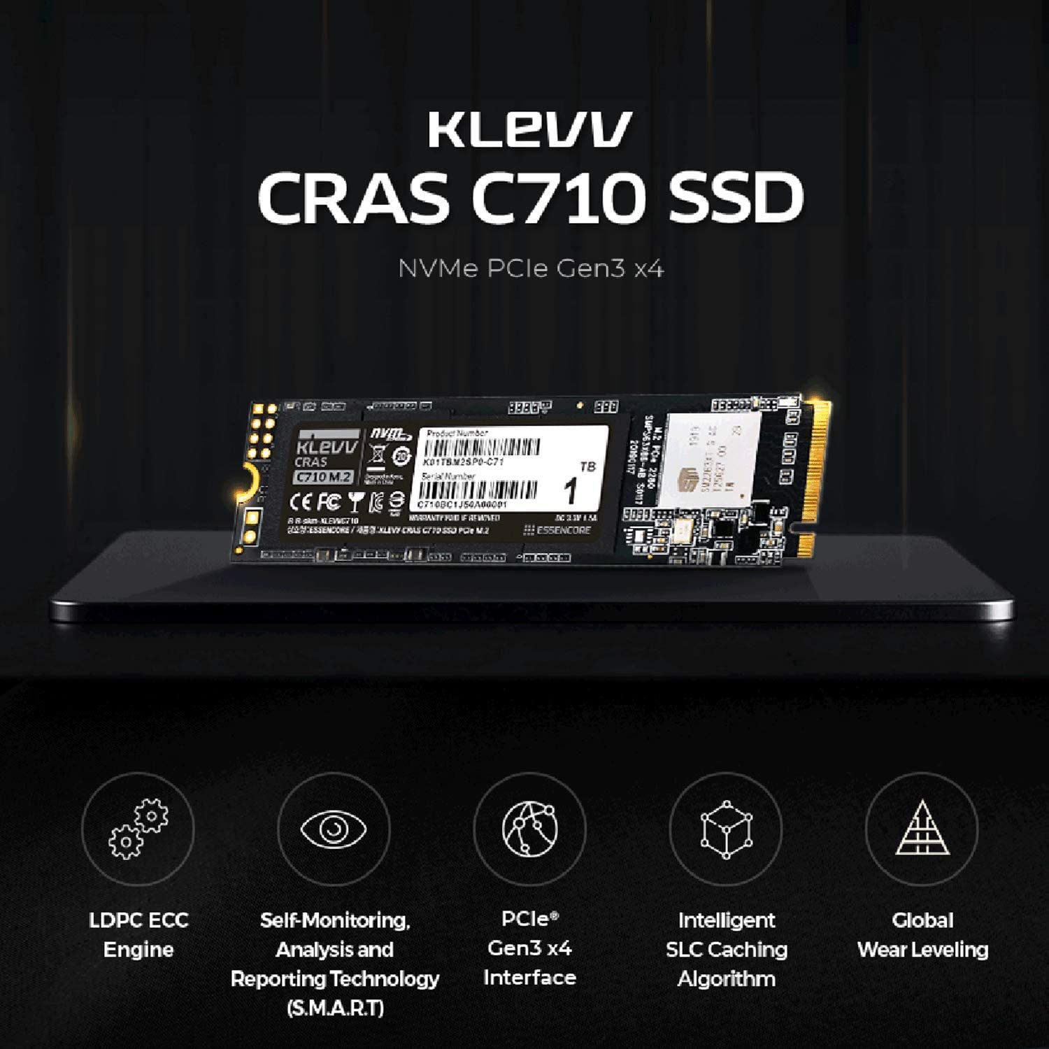 KLEVV CRAS C710 M.2 SSD NVMe PCle Gen3 x4 512GB