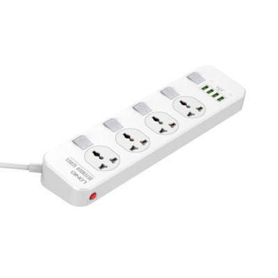 LDNIO 2500W 4 Sockets with Independent Switch 3.4A 4 USB Port Multifunction Power Surge Protector Extension Cable(SC4408)
