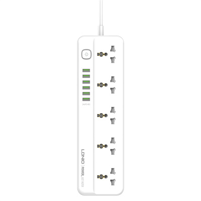 LDNIO 2500W Power Strip Extension Cable with 5 AC sockets, 6x USB Ports (SC5614)