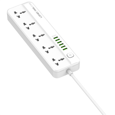 LDNIO 2500W Power Strip Extension Cable with 5 AC sockets, 6x USB Ports (SC5614)
