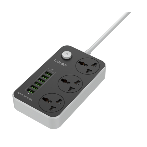 LDNIO 3 Power Socket with 6 USB Charging Ports (SC3604)