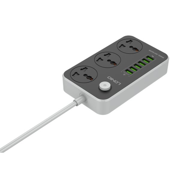 LDNIO 3 Power Socket with 6 USB Charging Ports (SC3604)