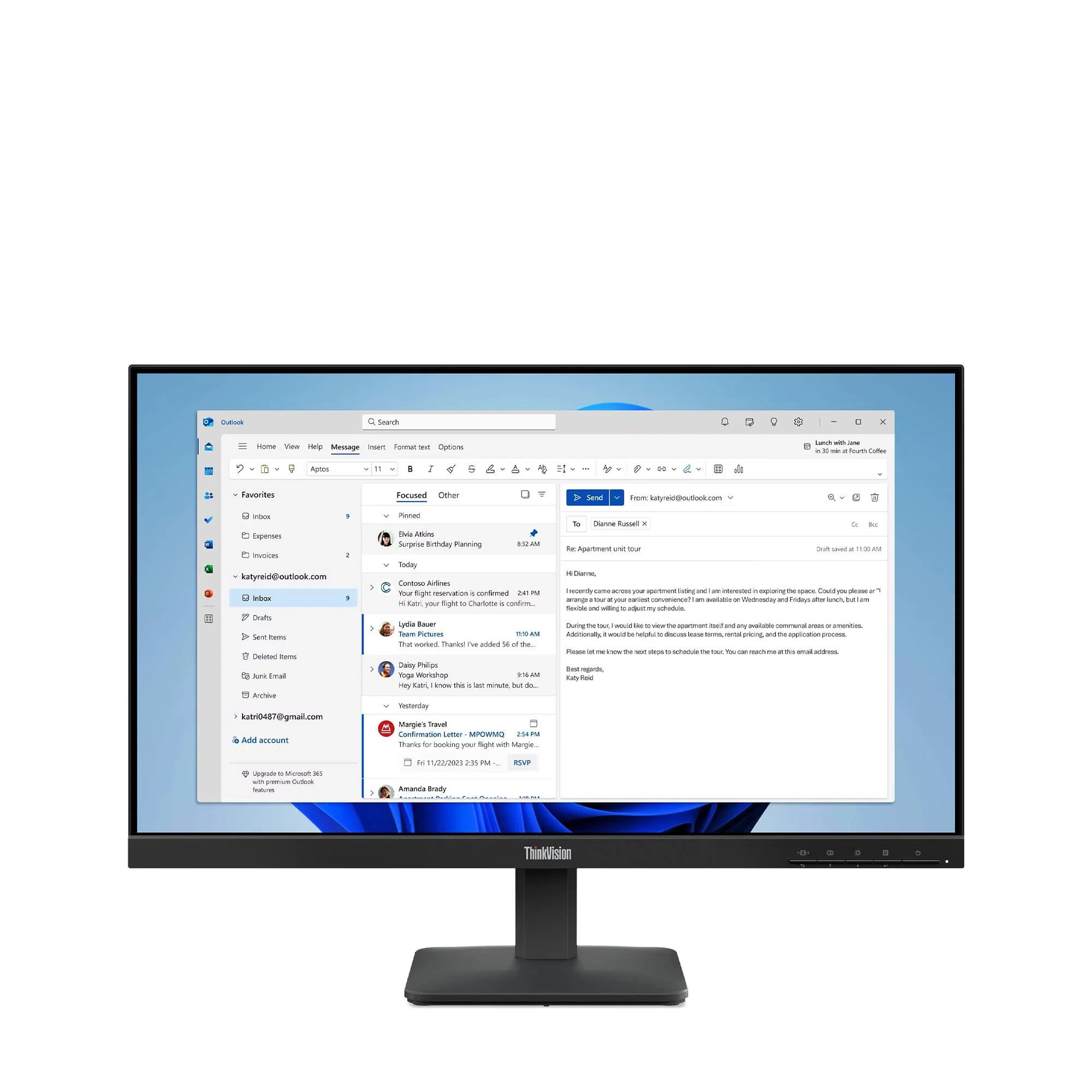 Lenovo ThinkVision S24-4e 23.8" FHD Monitor, Raven Black Color, Connectivity: 1 VGA, 1 HDMI 1.4 - 64B5KAT1UK