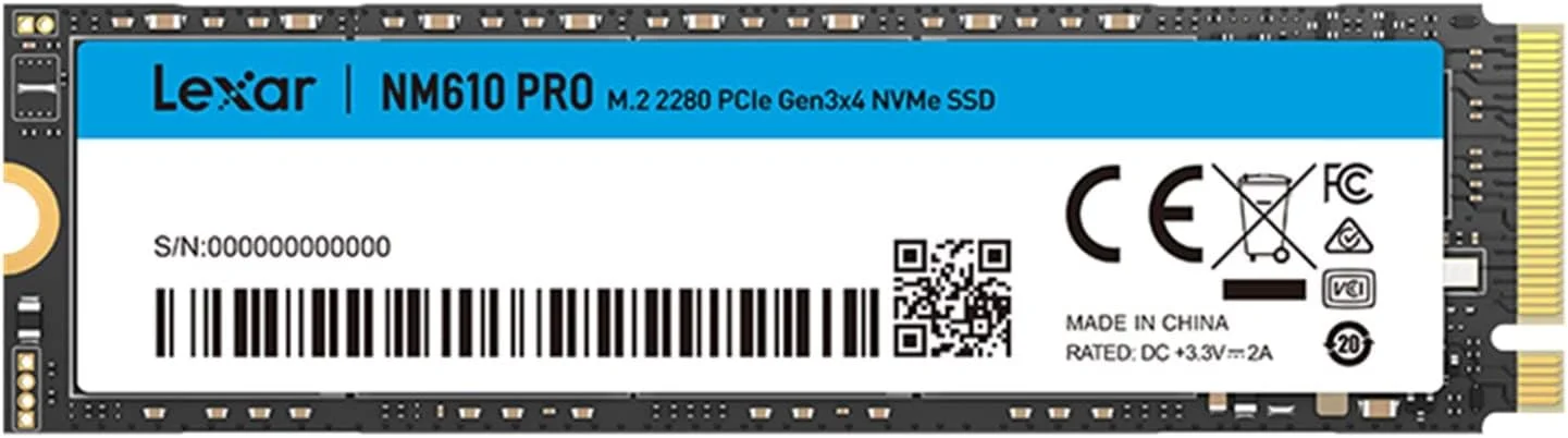 Lexar LNM610 PRO  SSD NVME  | 1 TB M.2 2280 | PCIe Gen 3x4 | read up to 3300MB/ write 2100MB - LNM610-1TRB- RNNNG