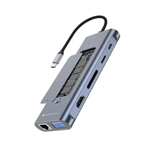 Light Wave Docking Station | M2/NVME-DOCK-11I1 | 11-in-1 USB-C NVMe Dock - LW-M2/NVME-DOCK-11I1
