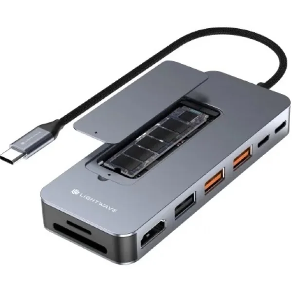 Light Wave Docking Station | M2/NVME-DOCK-9I1 | 9-in-1 USB-C NVMe Dock - LW-M2/NVME-DOCK-9I1