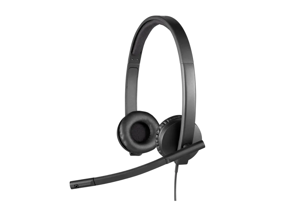 Logitech H570e Stereo USB-A Headset with Noise Cancelling Mic - Black - 981-000575