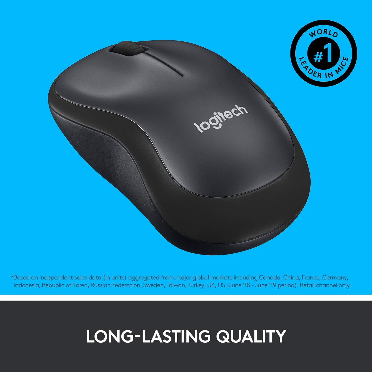 Logitech M221 Silent Wireless Mouse - Charcoal - 910-006510