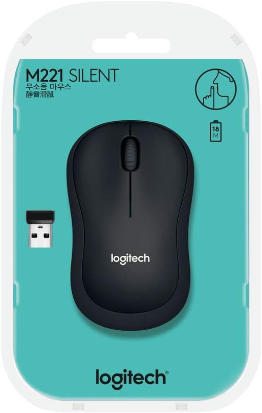Logitech M221 Silent Wireless Mouse - Charcoal - 910-006510