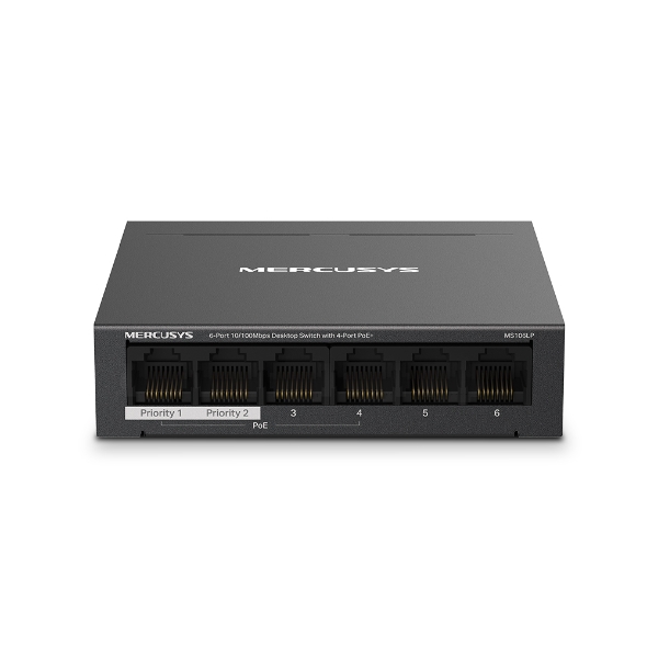 MERCUSYS 6-Port 10/100Mbps Desktop Switch with 4-Port PoE+ -TL-MS106LP