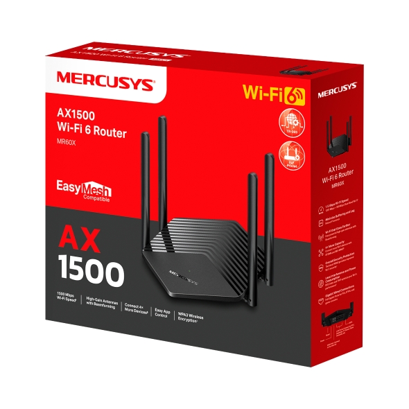 Mercusys MR60X | AX1500 Dual-Band WiFi 6 Router