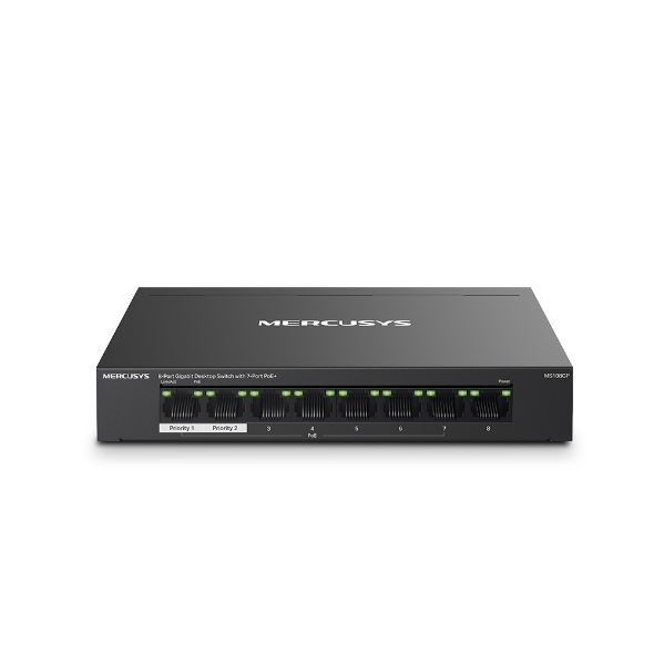 Mercusys MS108GP | 8-Port Gigabit Desktop Switch with 7-Port PoE+