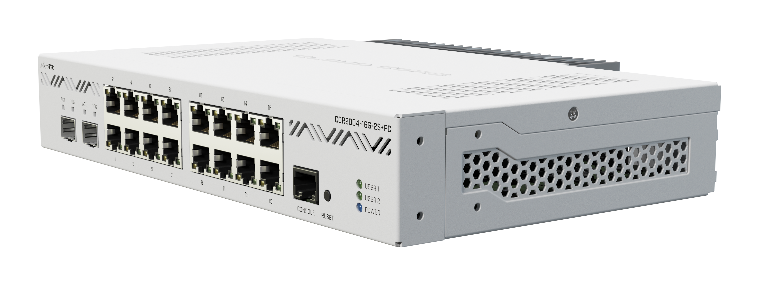 MikroTik CCR2004-16G-2S+PC Ethernet Router 16×Gigabit Ethernet Ports 2×10G SFP+
