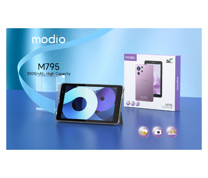 Modio M795 Android Tablet PC 7 Inch HD Display With Dual Sim Support 6GB RAM and 256GB Storage 3000mAh Battery