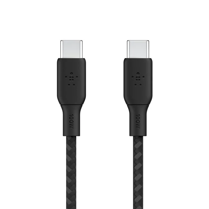 NEO Ai USB-C to USB-C PD Nylon Braided Fast Charging Cable 100W 1m Black - GENUSBCCABNB
