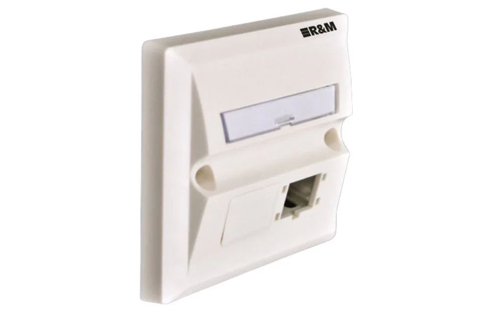 R & M BS Faceplate 86x86, 2x1 port, pure white - R795068